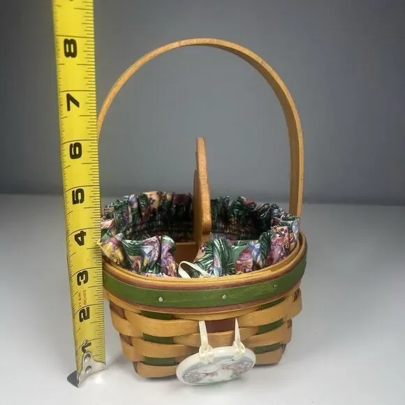 1999 Longaberger Easter Basket w/Handle Egg Liner Protector & Bunny Insert Small - Picture 8 of 9